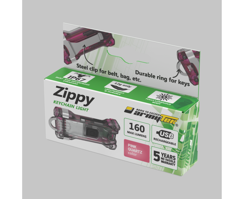 Armytek Zippy LED Keychain, Pink