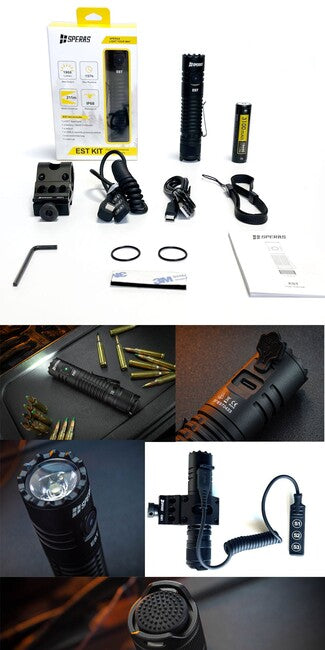 Speras Airsoftová nabíjateľná baterka EST Kit 1900LM 211m