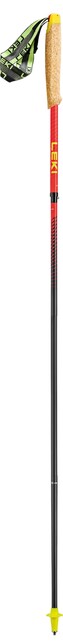 LEKI Alphatrail FX.One Superlite Trail Running Poles, Natural Carbon - Bright Red - Neon Pink