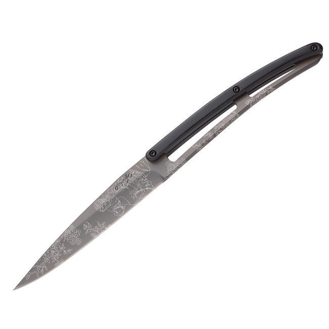 Deejo Set of 6 Knives, Grey Titanium Blade, ABS Handle, Toile de Jouy Design