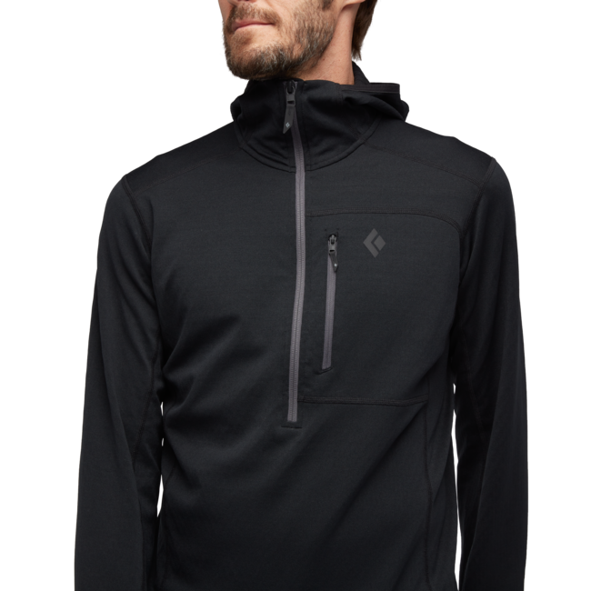 Black Diamond Coefficient Women's Men's Fleece Hoodie, Black