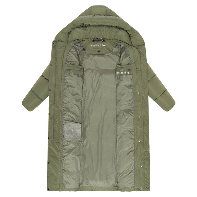 Navahoo Women's Long Winter Jacket EISBLICK, Olive Leaf