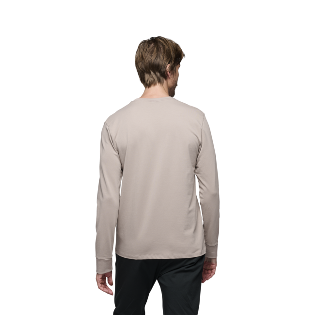 Black Diamond Heritage Wordmark Men's Long Sleeve Shirt, Pale Mauve
