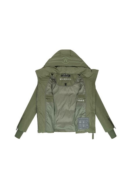 Marikoo Aleyna16 Women's Winter Jacket with Hood, Olive Leaf