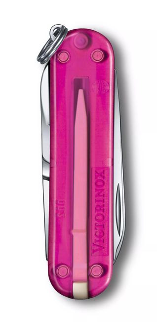 Victorinox Classic SD Pocket Knife, Transparent Pink