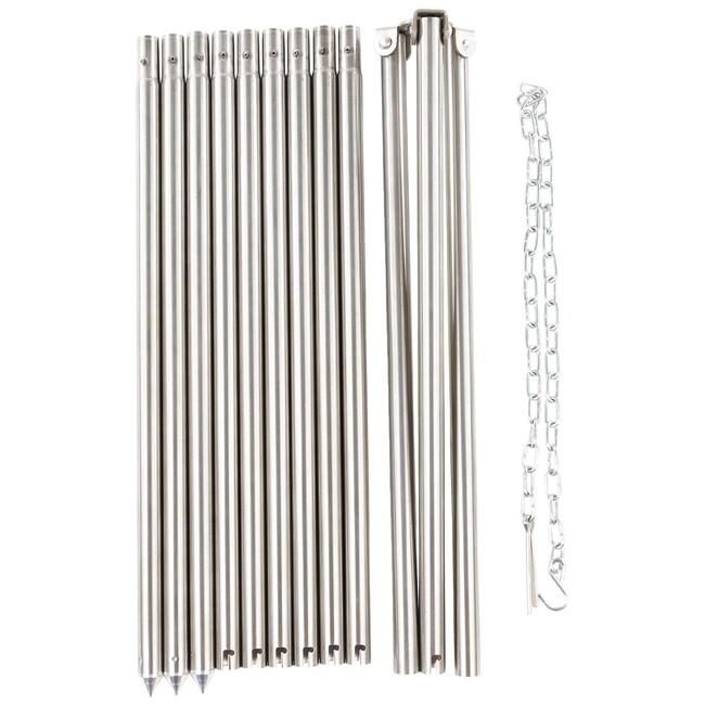 MFH Folding Stainless Steel Tripod with Chain, 1.9m