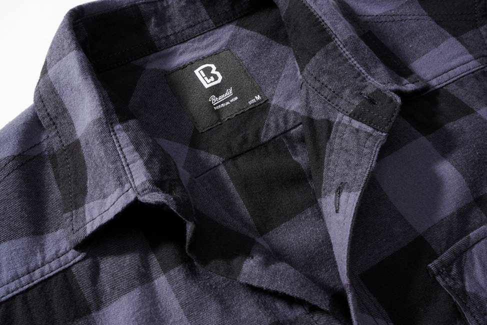 Brandit Check Shirt Short Sleeves, Black/Grey