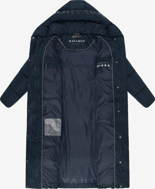 Navahoo Women's Long Winter Jacket EISBLICK, Navy Blue