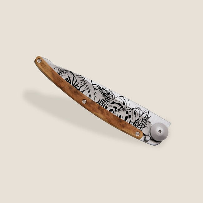 Deejo zatvárací nôž Tattoo wood Jungle