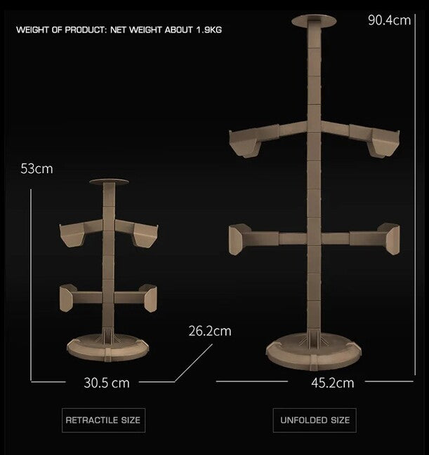 DRAGOWA Tactical Ocelot Adjustable Tactical Equipment Stand, Black