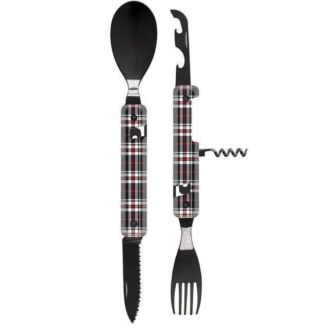 Akinod A02B00013 Multifunctional Set 13h25, Black Mirror Finish, Blue Tartan