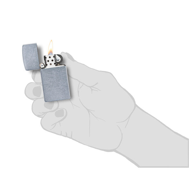 Zippo Αναπτήρας Βενζίνης Slim Street Chrome