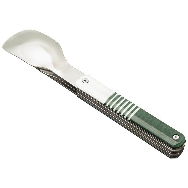 AKINOD Magnetic Travel Cutlery Set, Green Mariniere-Mirror Finish