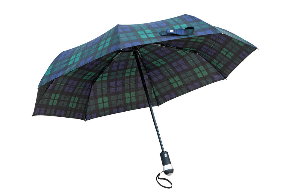 Origin Outdoors LED-Trek Compact Umbrella, Blue-Green