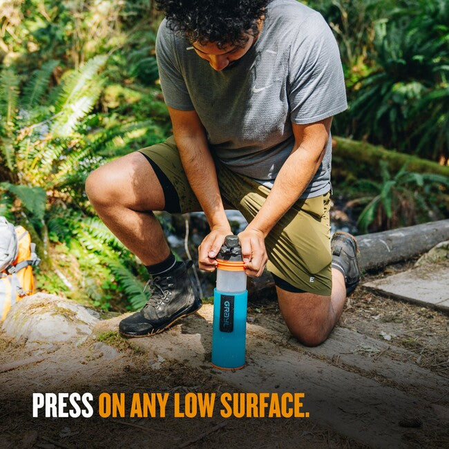 GRAYL GeoPress Purifier Water Filter Bottle, Bali Blue