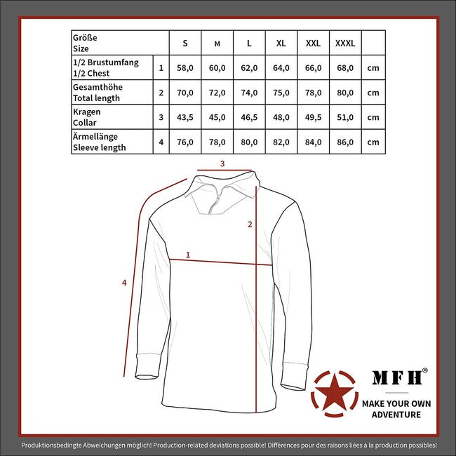 MFH Troyer Fleece Shirt, Black