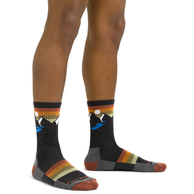 Darn Tough Sunset Ridge Micro Crew Lightweight Cushioned Socks, Charcoal