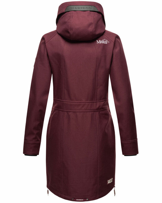 Marikoo Racquelle Women's Softshell Jacket with Hood, Wine