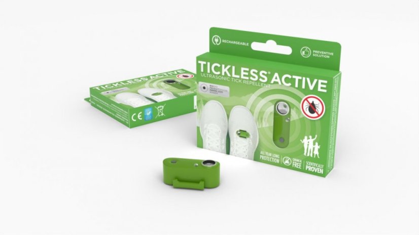 Tickless Active Ultrasonic Tick Repeller, Green