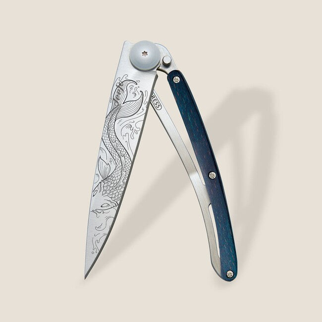 Deejo Tattoo Beech Fish Folding Knife