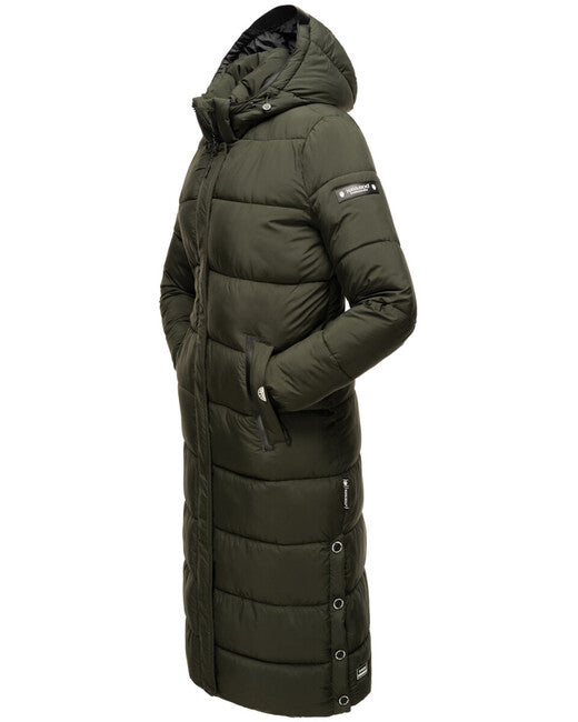 Navahoo Women's Long Winter Parka Isalie, Dark Olive