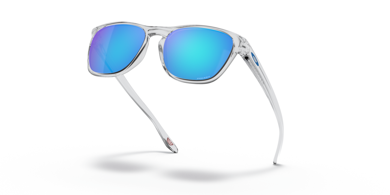 Oakley MANORBURN Sunglasses, Polished Clear Frame, Prizm Sapphire Lenses, 56