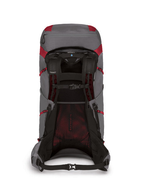 Osprey Eja Pro 55 Backpack, Dark Grey/Poinsettia Red