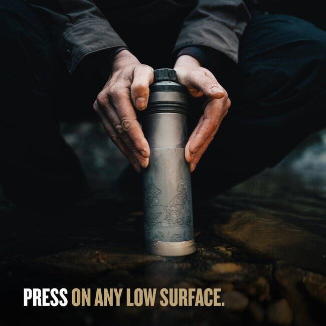 GRAYL Titanium UltraPress™ Purifier Filtration Bottle, Covert Black