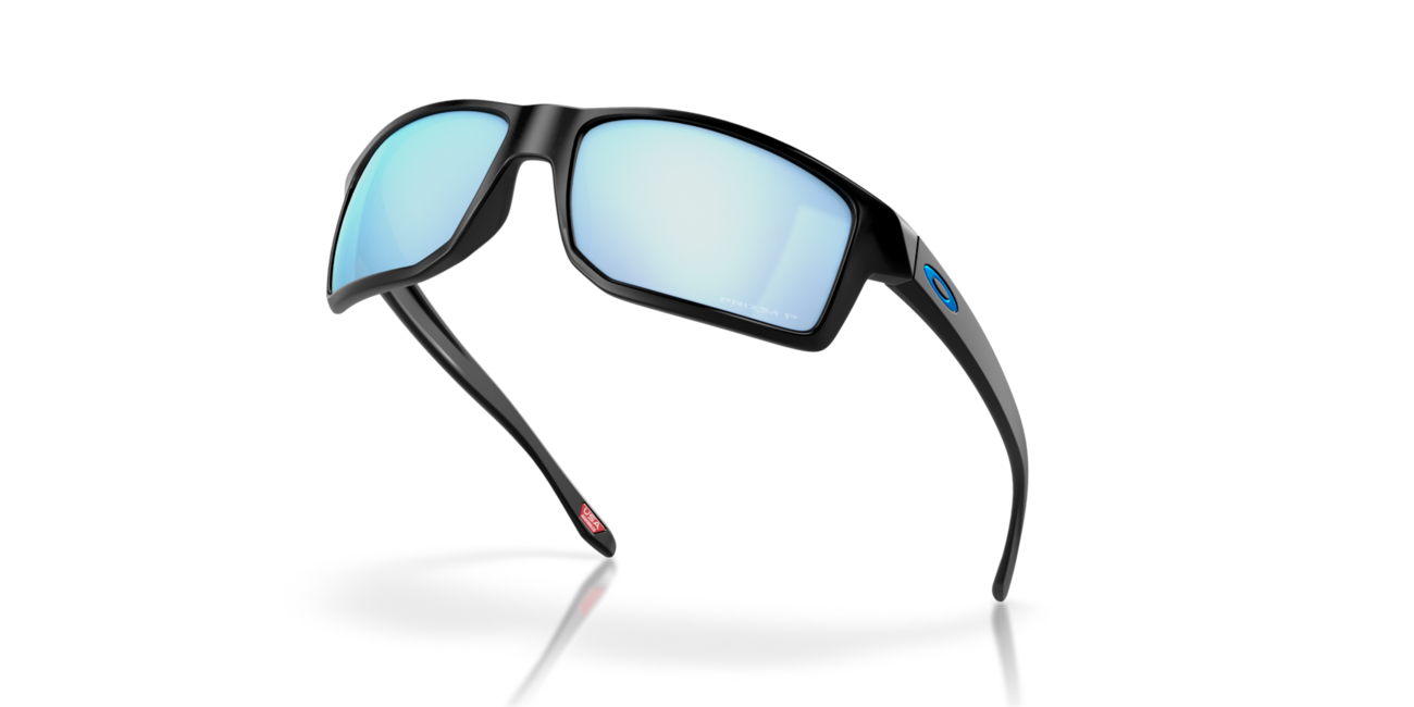 Oakley GIBSTON Sunglasses, Matte Black Frame, Prizm Deep Water Polar Lens, 61