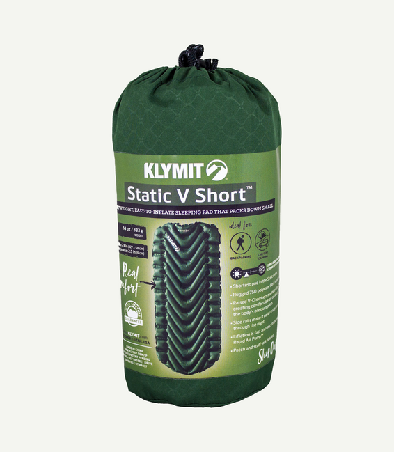 Klymit Static V Short Sleeping Pad, Green