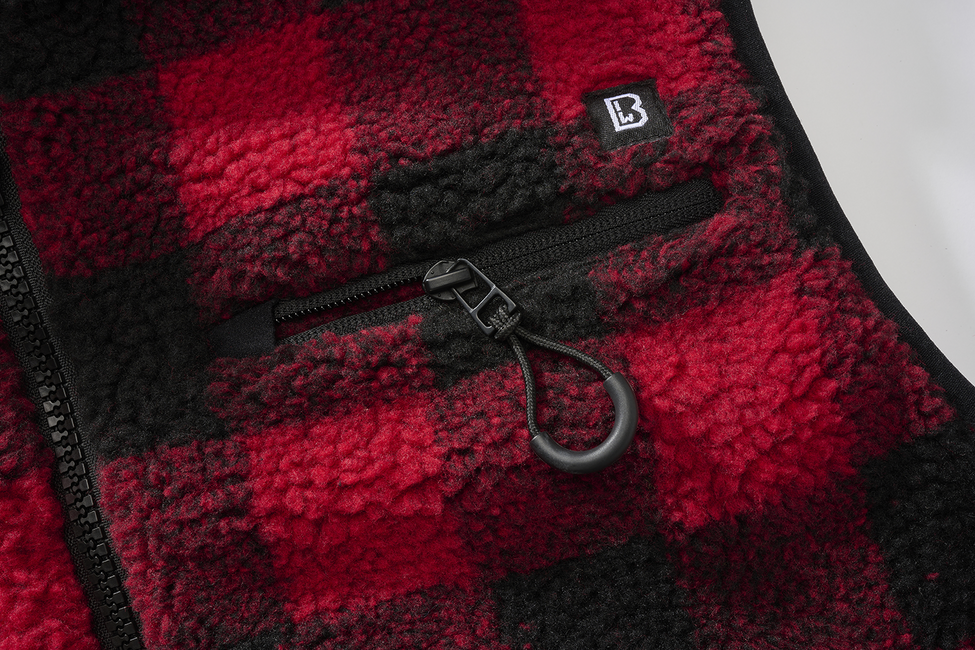 Brandit Teddyfleece Fleece Vest, Red/Black