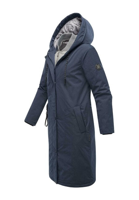 Marikoo Ledalaa Women's Winter Parka with Hood, Navy Blue