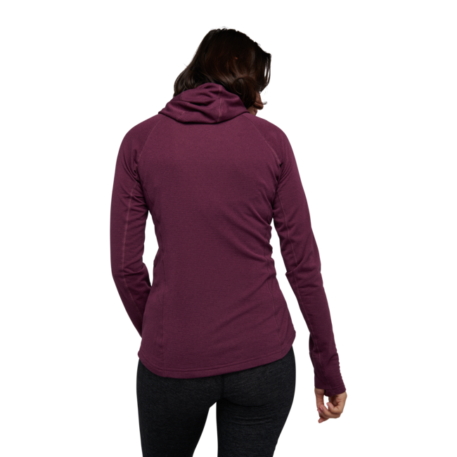 Black Diamond Coefficient Lt Hybrid Women's Fleece Hoodie, Blackberry