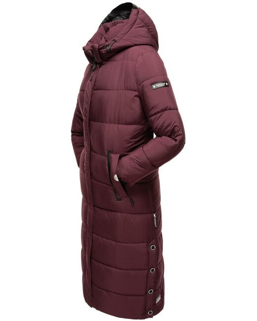 Navahoo Women's Long Winter Jacket with Hood Isalie, Wine
