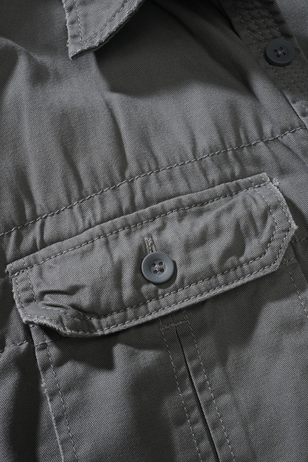 Brandit Vintage Long Sleeve Shirt, Charcoal Grey