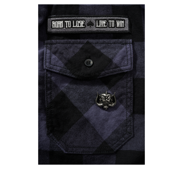 Brandit Motörhead Check Long Sleeve Shirt, Black-Grey