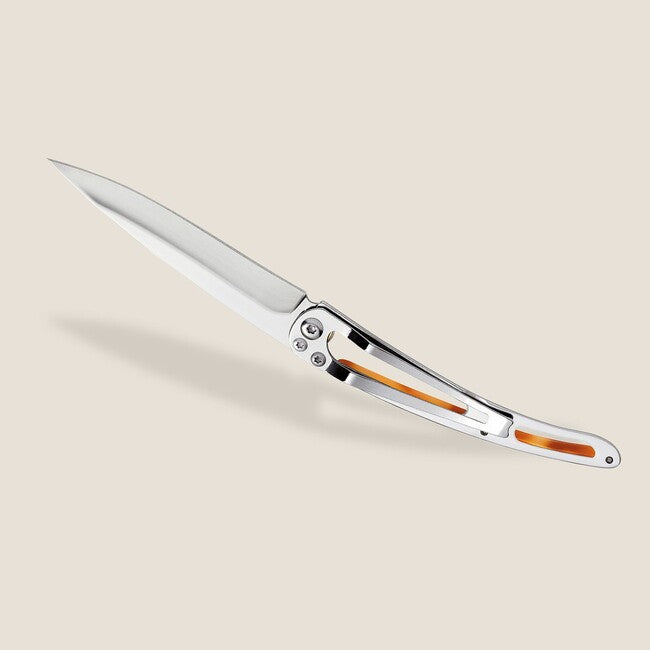 Deejo Tattoo Turtle Folding Knife, Mirror Turtle Shell, Terra Incognita