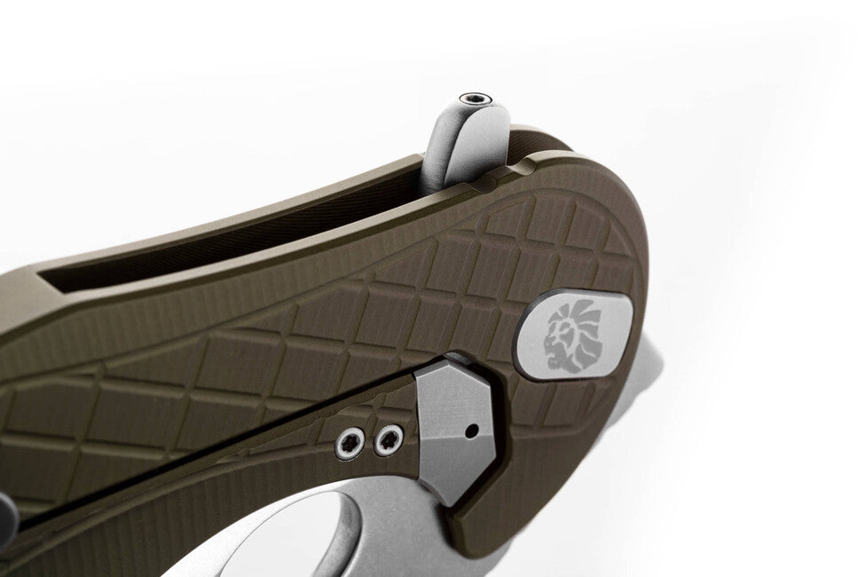 Lionsteel L.E. ONE 1 A GS Karambit Knife, Green/Stone Washed