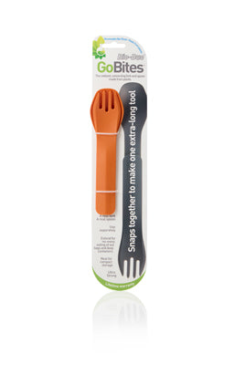 Humangear GoBites BIO DUO Utensils, Orange