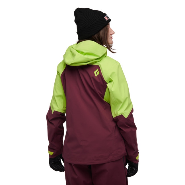 Black Diamond Women's Recon Lt Stretch Shell Ski Jacket, Aloe-Blackberry