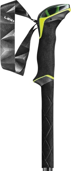 LEKI Sherpa FX.One Carbon ραβδοί trekking, φυσική άνθρακας-νέον κίτρινο-λευκό