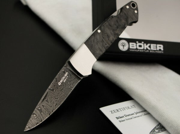 Böker Manufaktur Solingen Damast Annual 2017 Pocket Knife 6.35 cm, Damascus