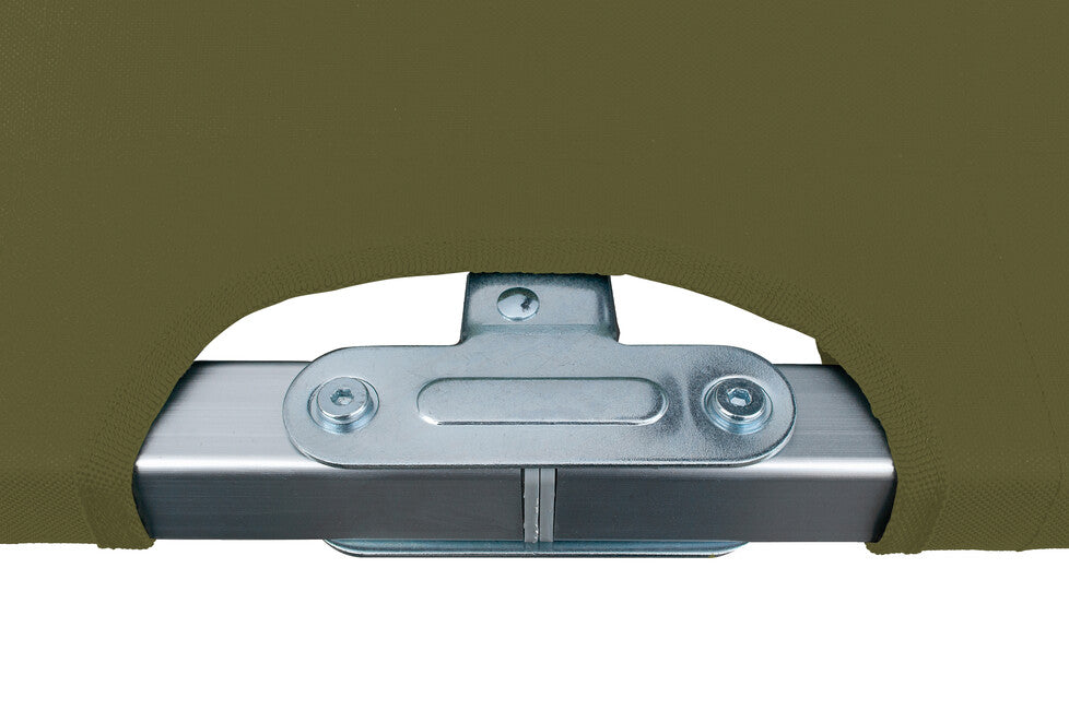 BasicNature Alu-Campbed Travel Bed, Olive, 210 cm