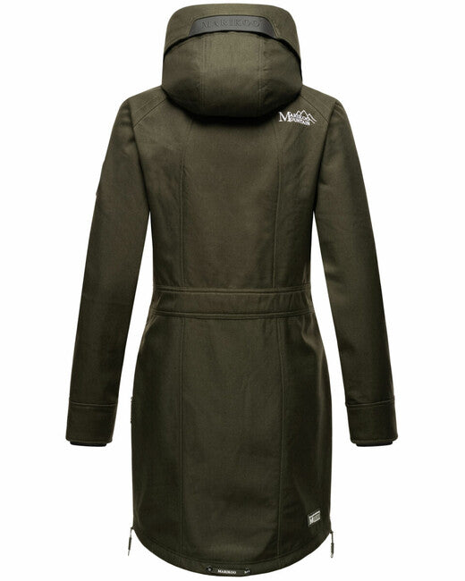 Marikoo Racquelle Women's Softshell Jacket with Hood, Olive
