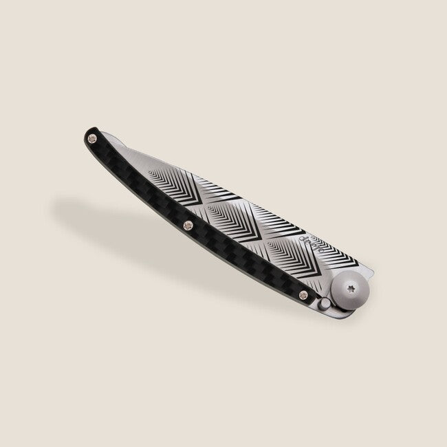Deejo Tattoo Fiber Art Déco Folding Knife