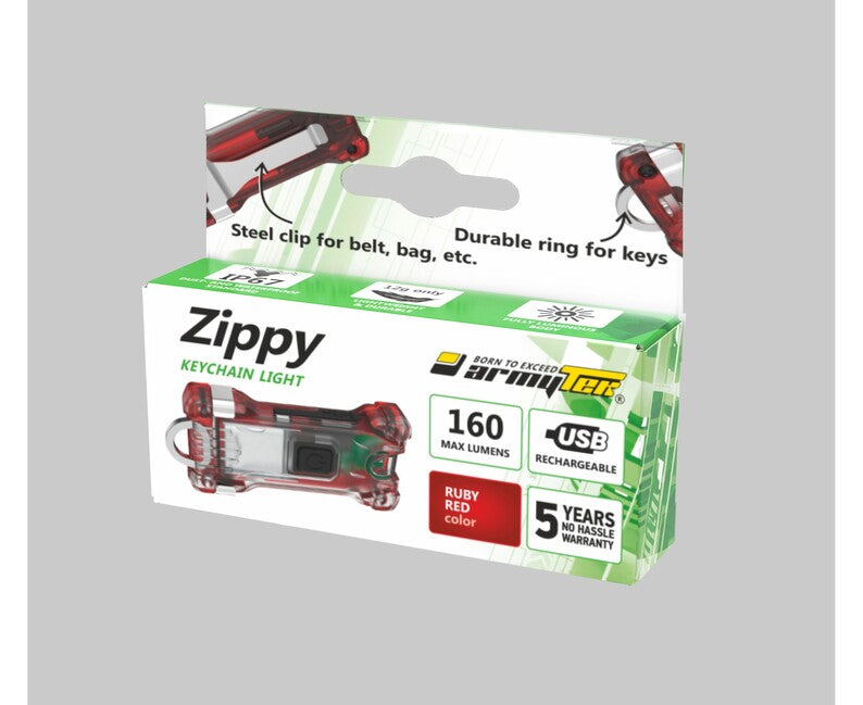 ArmyTek Zippy LED Keychain, Red