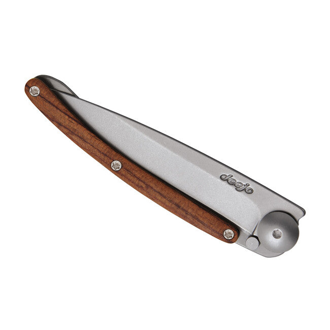 Deejo Folding Knife Wood Coralwood