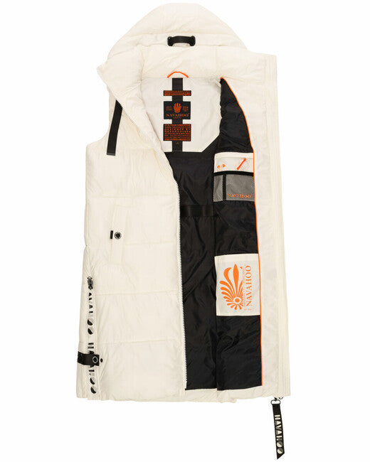 Navahoo Women's Long Vest Schnuffelchen, Off-White