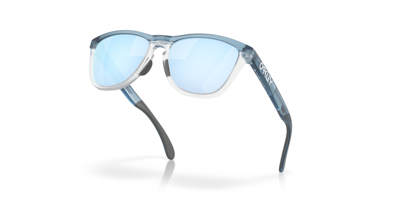 Oakley FROGSKINS RANGE Sunglasses, Trans Stonewash/Clear Frame, Prizm Deep Water Polarized Lenses, 55