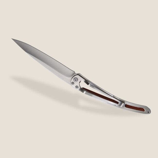 Deejo Tattoo Cherry Blossom Folding Knife, Coralwood